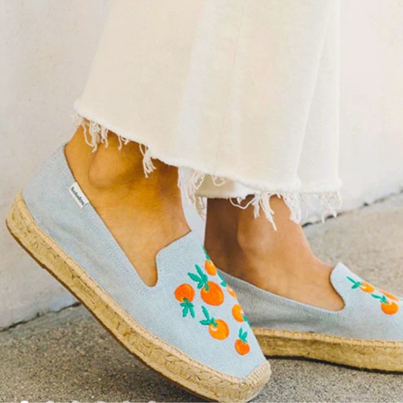 SOLUDOS & Anthropologie Clementines Blue Platform Espadrilles Size 8 - Picture 5 of 9